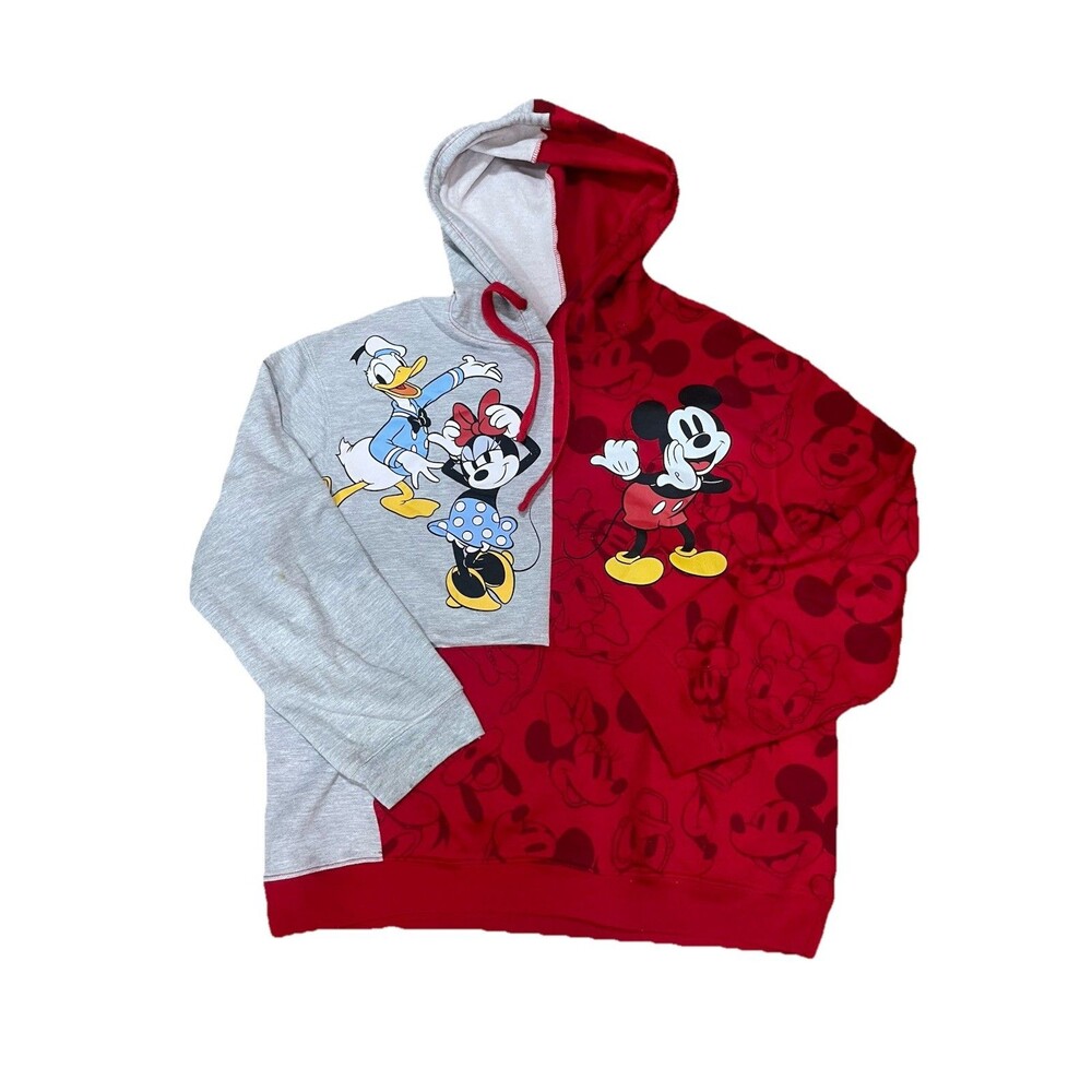 Mickey And Friends Pull Over Size XL (15-17) Daffy Mini And Mickey Red/Gray.